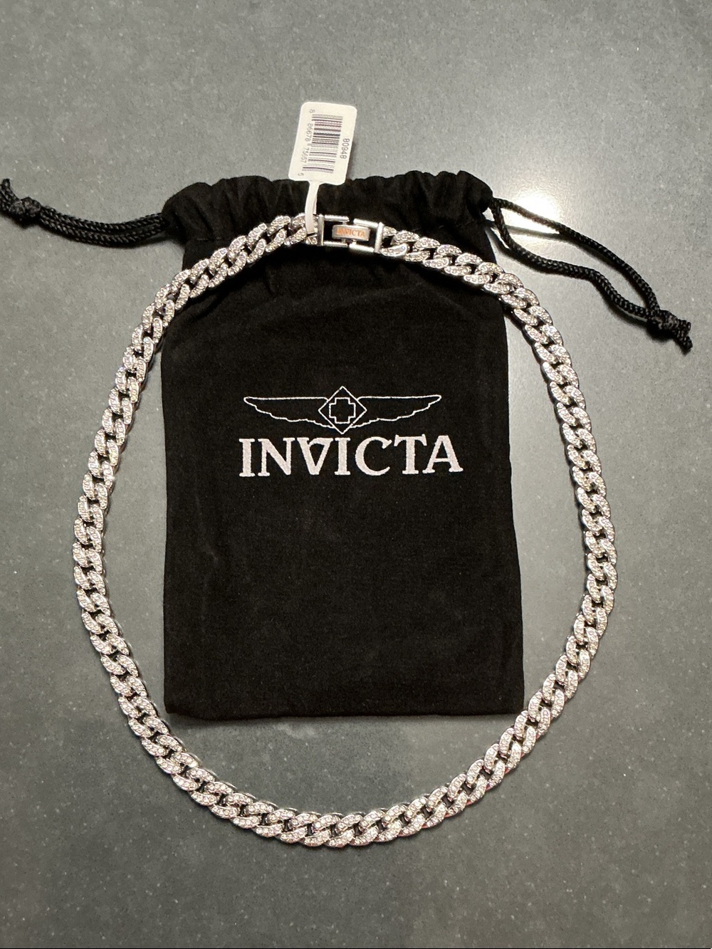 Invicta Men's Silver-Tone Cuban Link Necklace(80948)